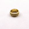 Ring Size - 8 Brass Spinner Ring Z - BSPR998 18K Gold Plated Brass Fidget Rings Chunky Wide Band & Rava Spinner Ring